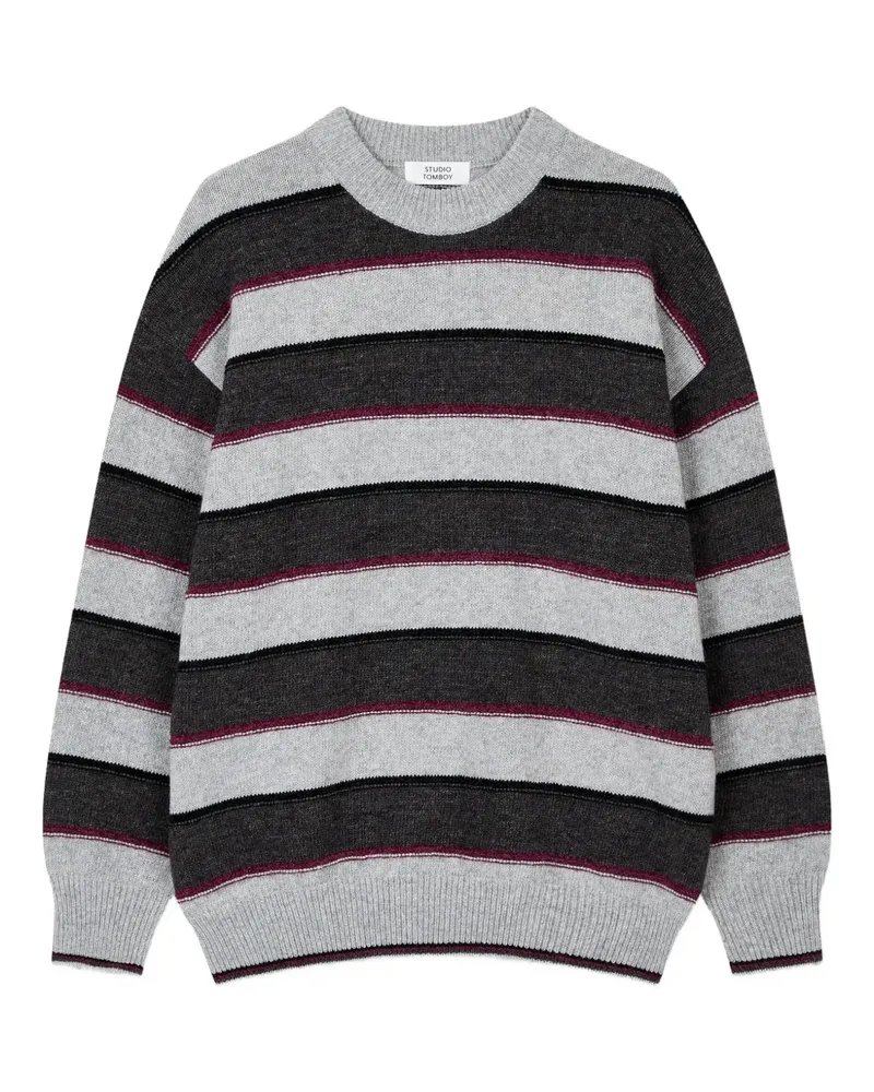 STUDIO TOMBOY Gestreifter Pullover - Grau Grau