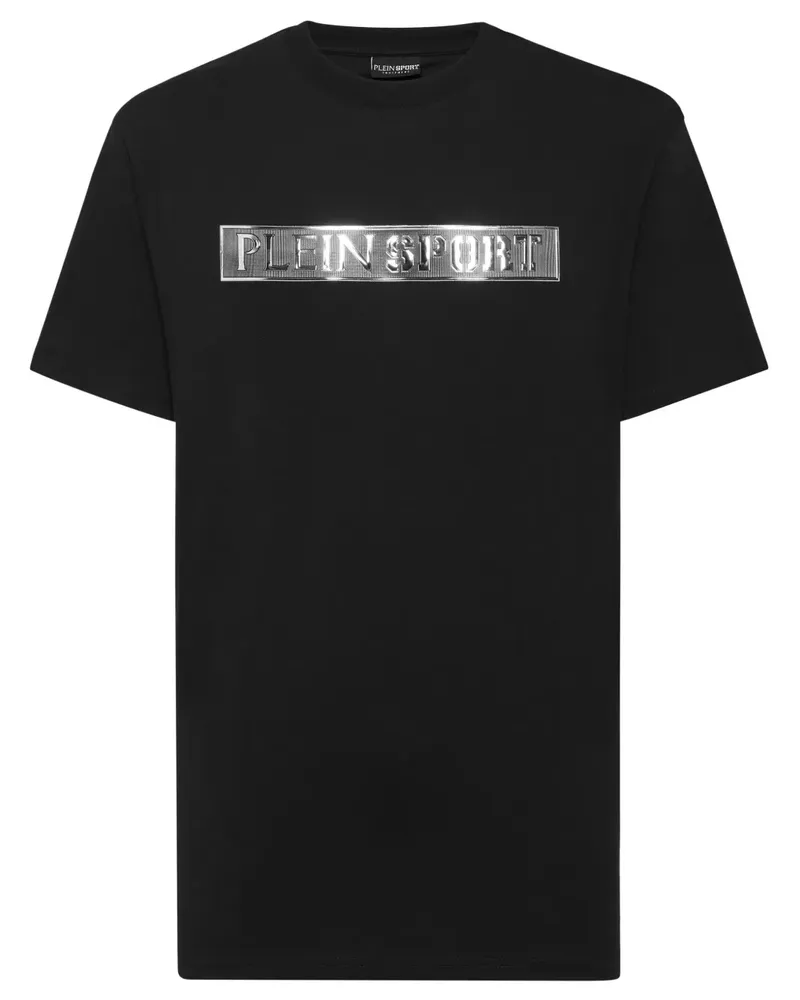 Philipp Plein T-Shirt mit Logo-Patch - Schwarz Schwarz
