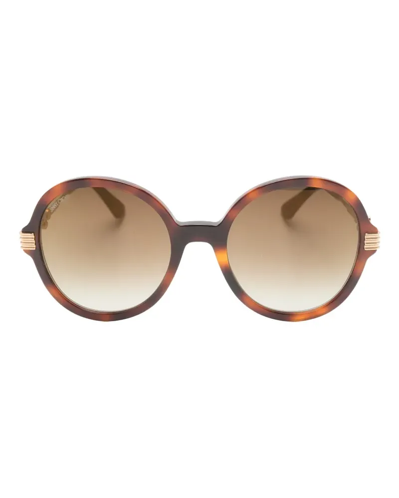Jimmy Choo Adria tortoiseshell-effect round-frame sunglasses - Braun Braun