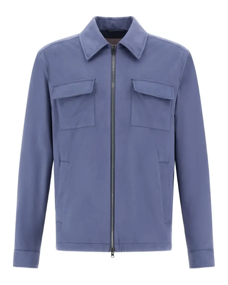 Herno Jacke in Wildlederoptik - Blau Blau