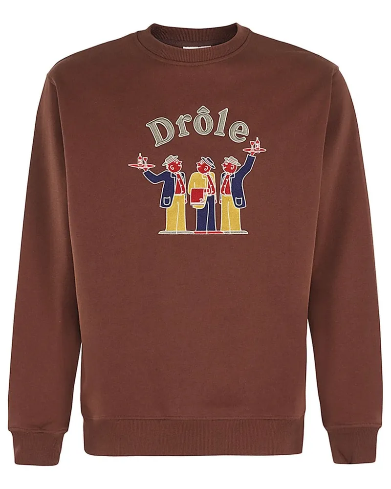 Drôle de Monsieur Sweatshirt mit Logo-Print - Braun Braun