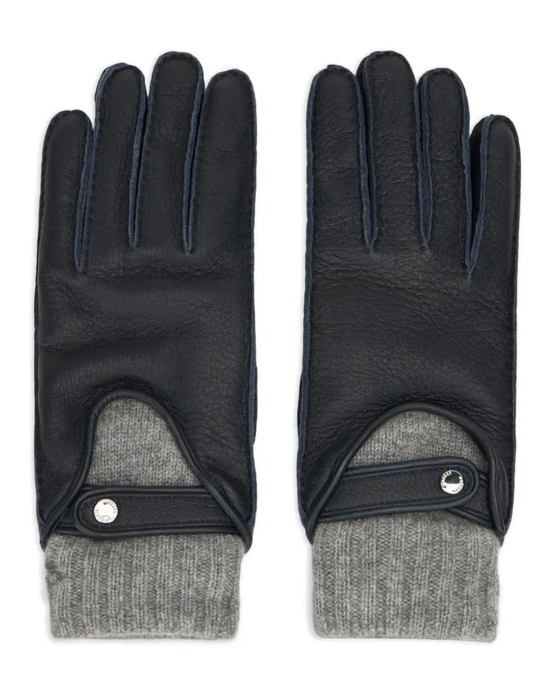MOORER Gerippte Handschuhe - Blau Blau