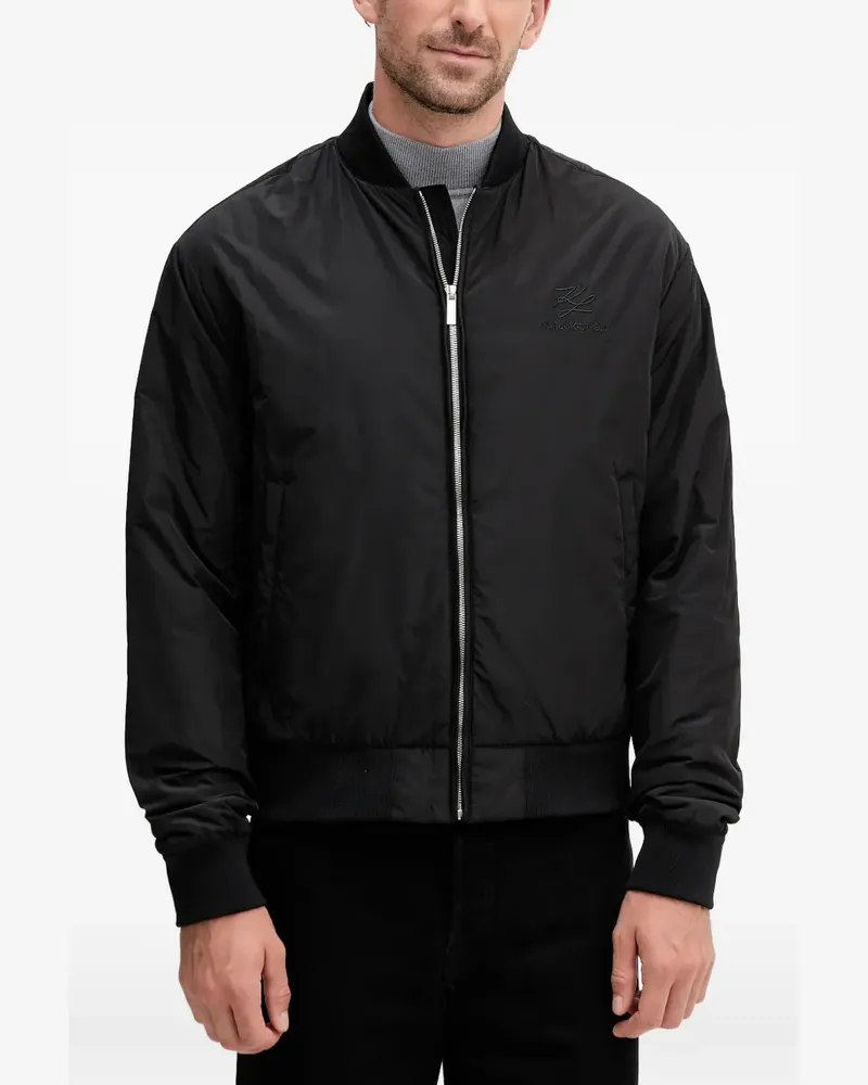 Karl Lagerfeld logo-detail bomber jacket - Schwarz Schwarz