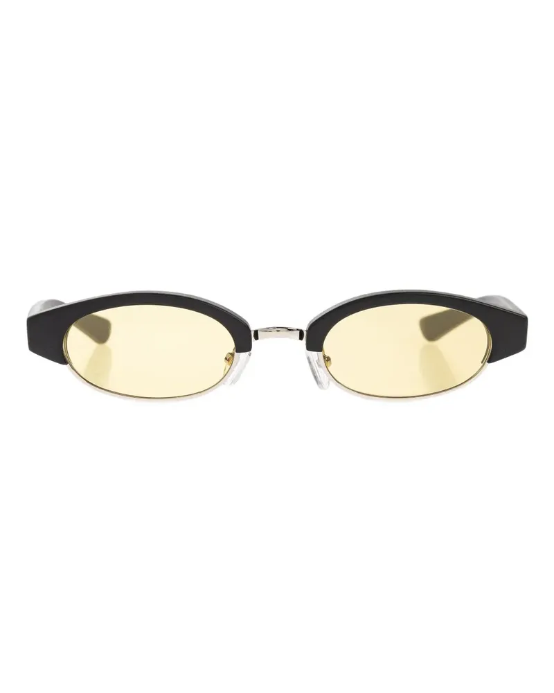 Alexander McQueen oval-frame sunglasses - Schwarz Schwarz