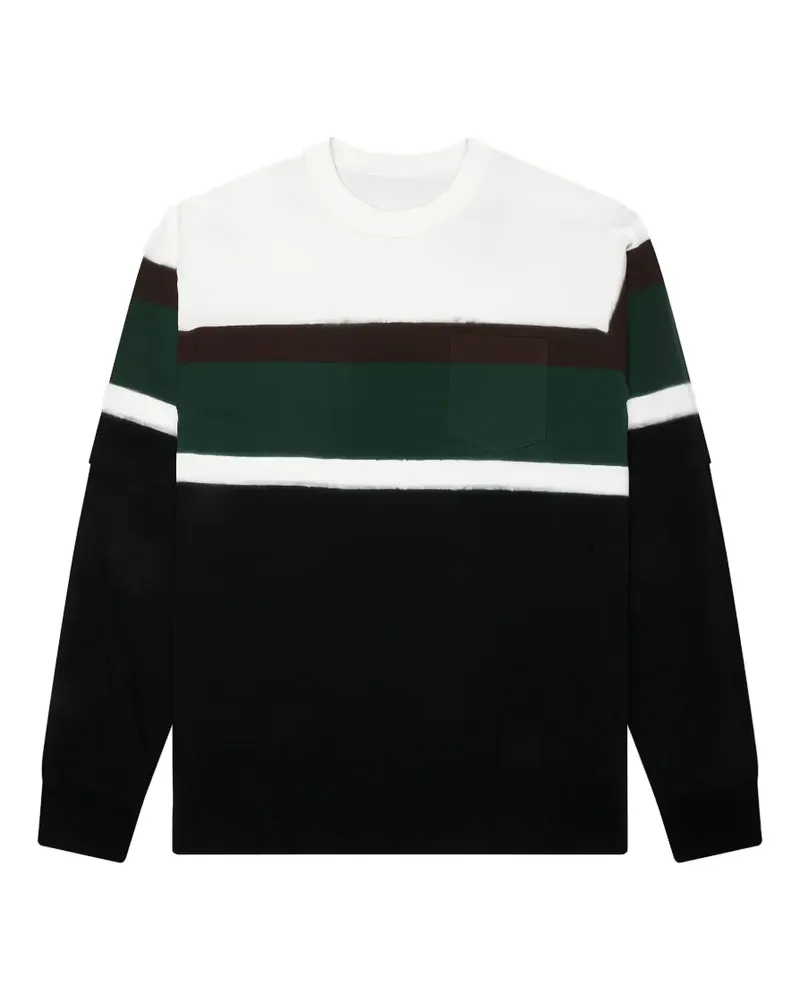 Sacai Chusen-dyed cotton T-shirt - Schwarz Schwarz