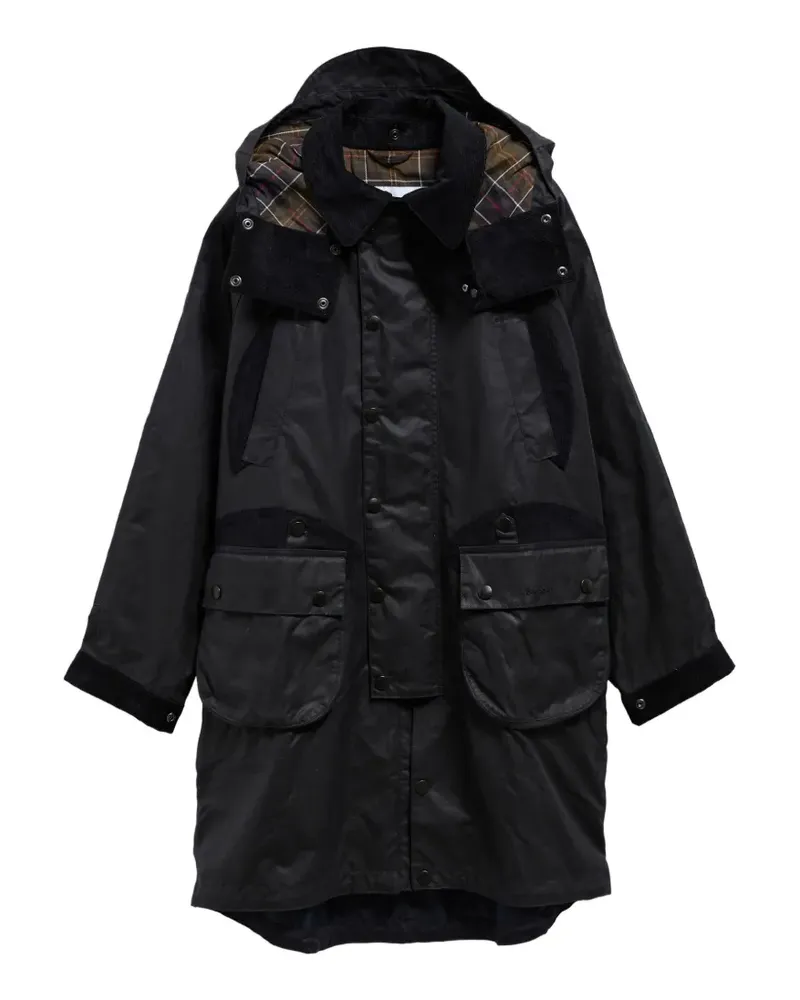 Barbour waxed-cotton hooded coat - Schwarz Schwarz