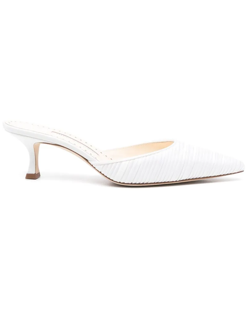 Manolo Blahnik Carolyne Mules 50mm - Weiß Weiß