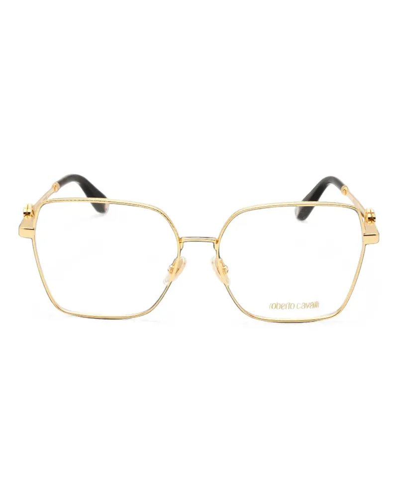 Roberto Cavalli logo-plaque geometric-frame glasses - Gold Gold