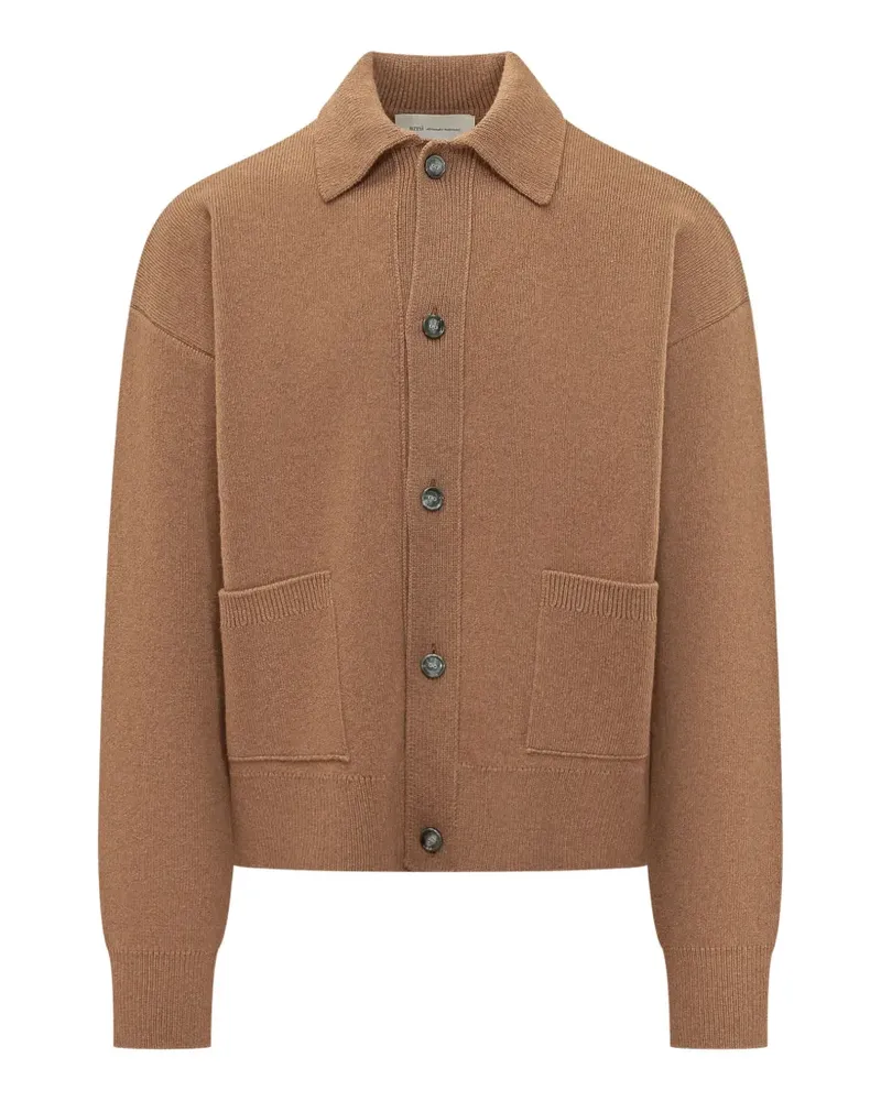 AMI Paris Ami de Coeur button-down cardigan - Braun Braun