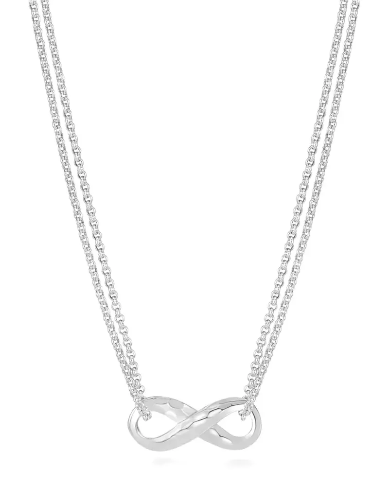Dower & Hall Entwined Infinity Halskette mit Anhänger - Silber Silber