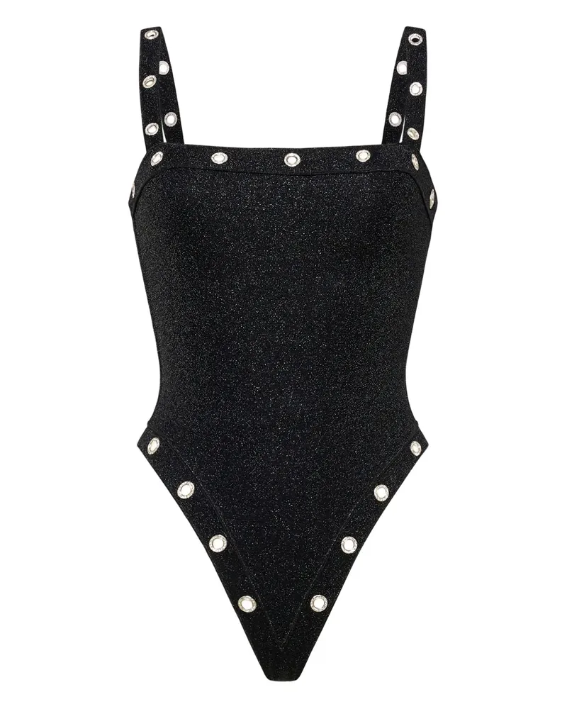 Oséree Lumière Badeanzug mit Nieten - Schwarz Schwarz
