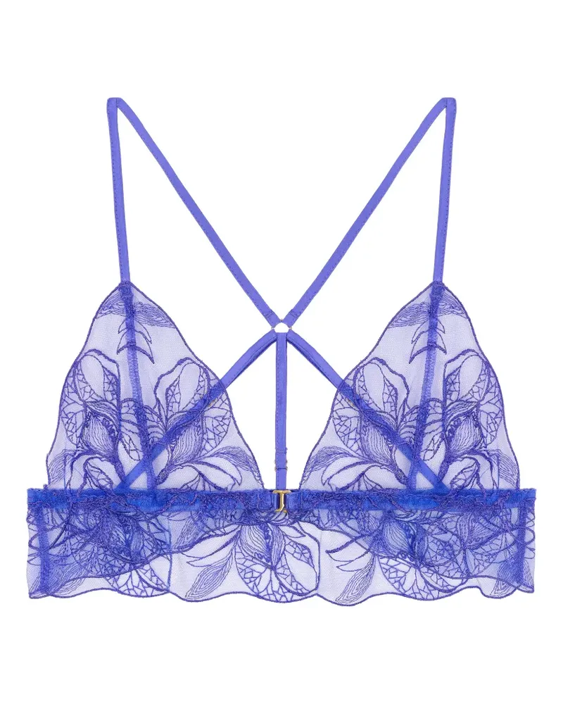 Fleur Of England Iris Boudoir BH mit Blumenstickerei - Blau Blau