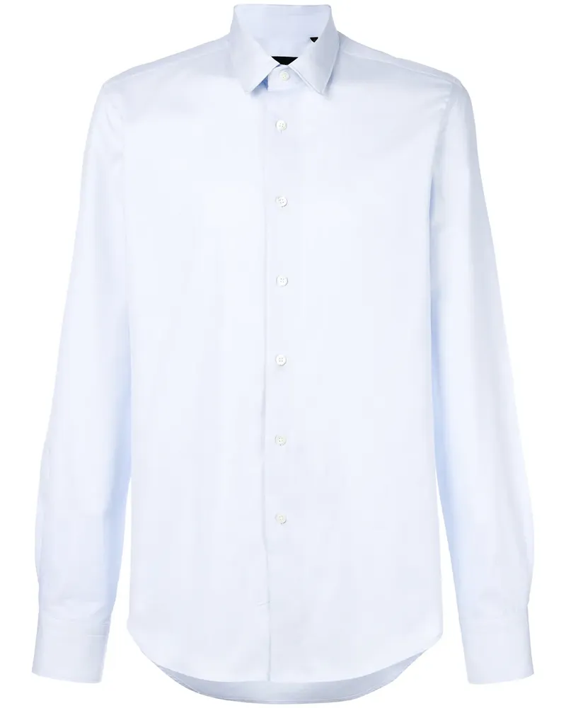 Dell'oglio Hemd mit abgerundetem Saum - Blau Blau