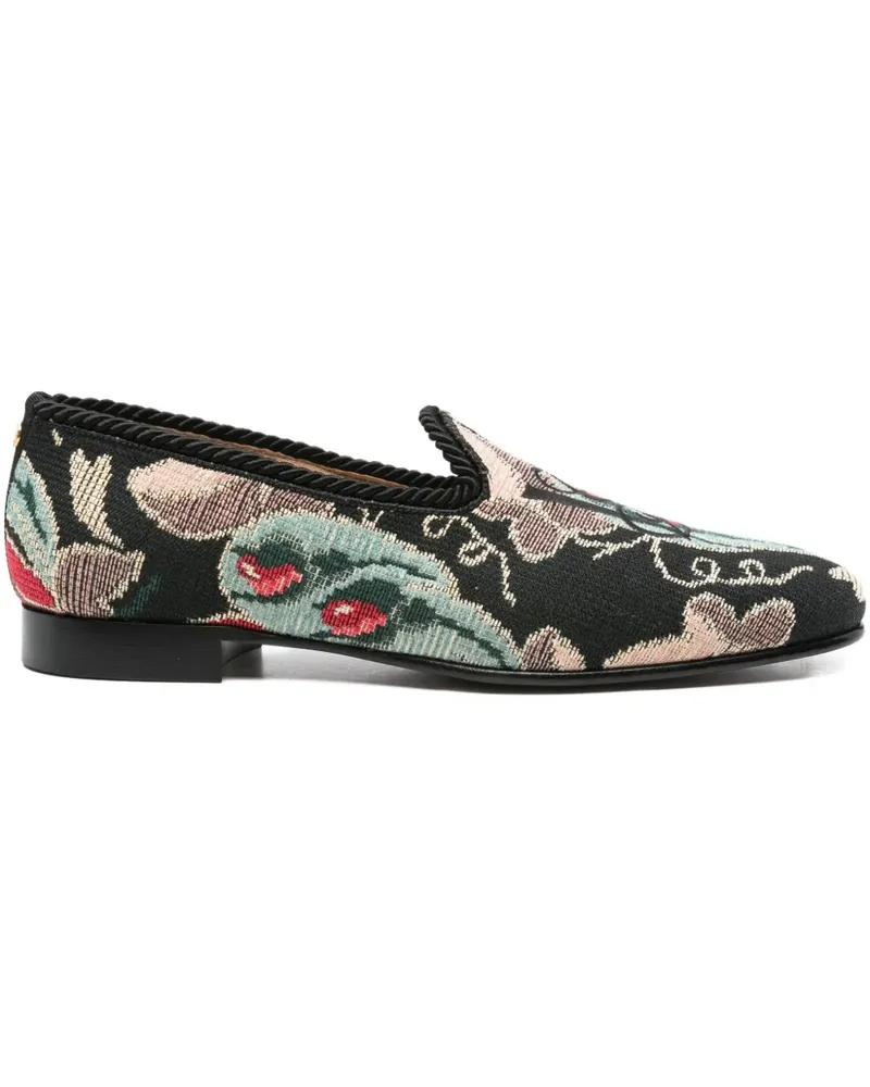 Valentino Garavani Loafer mit Blumenmuster - Schwarz Schwarz