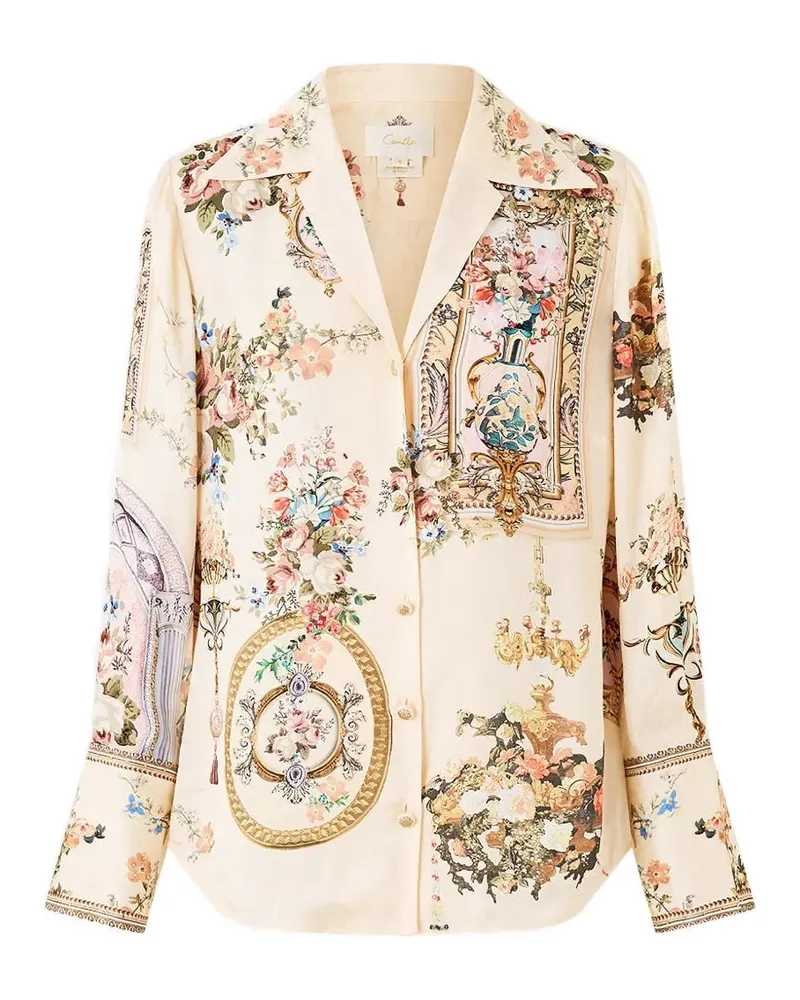 Camilla floral pyjama shirt - Nude Nude