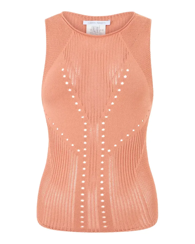 Alberta Ferretti perforated knitted tank top - Rosa Rosa