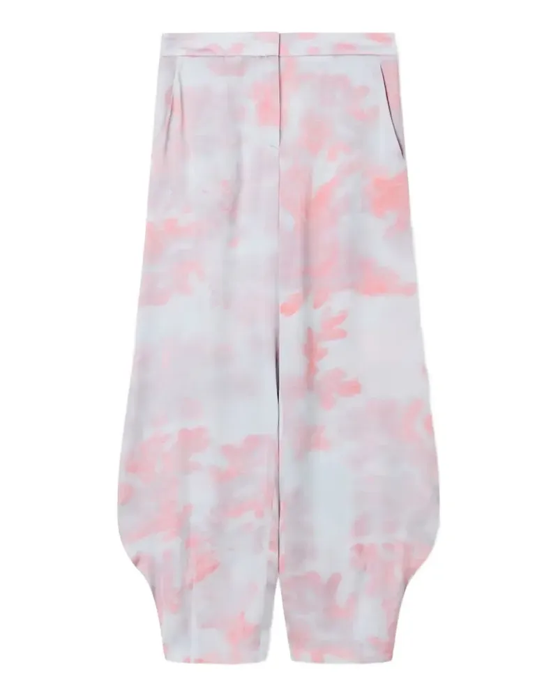 Giorgio Armani Hose aus Seide mit abstraktem Print - Blau Blau