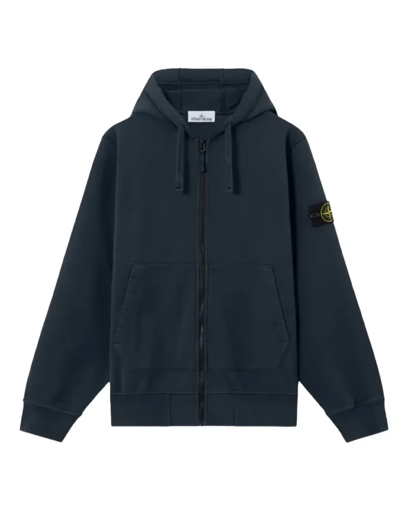 Stone Island zip-up cotton hoodie - Blau Blau