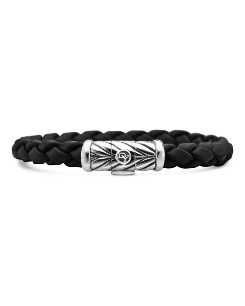David Yurman Geflochtenes Chevron Sterlingsilber-Armband (8mm) - Schwarz Schwarz