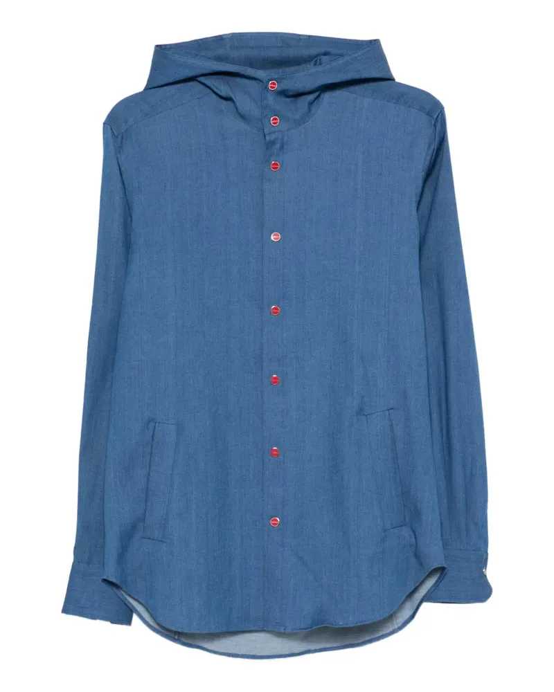 Kiton Mariano hooded shirt - Blau Blau