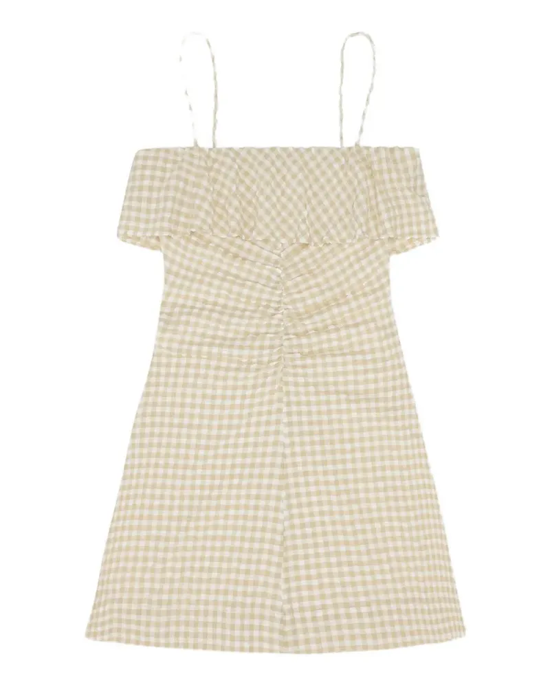 Ganni Minikleid mit Vichy-Karo - Nude Nude