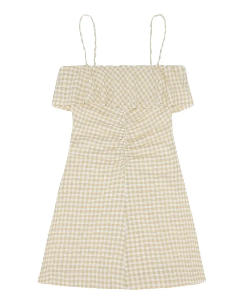 Ganni Minikleid mit Vichy-Karo - Nude Nude
