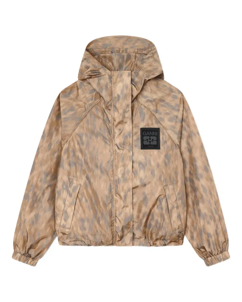 Ganni Bomberjacke mit Logo-Patch - Nude Nude