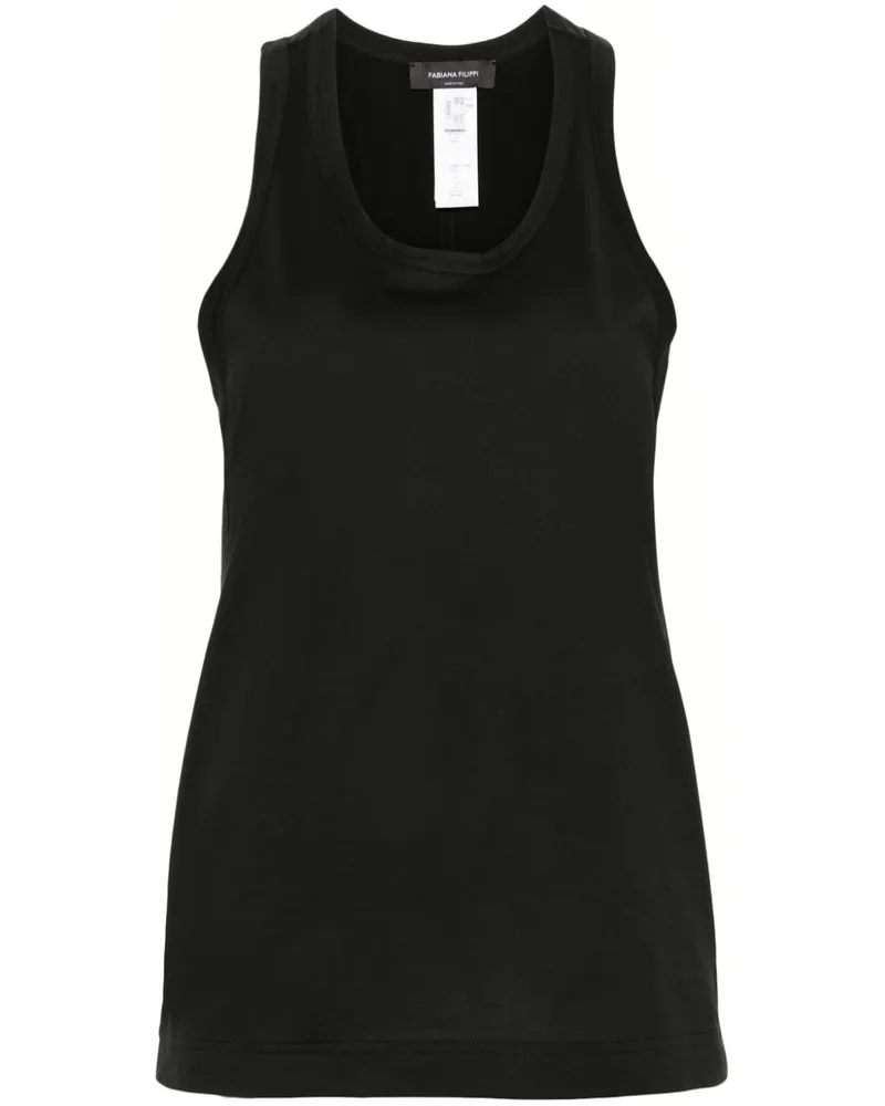 Fabiana Filippi Tanktop mit Kontrasteinsatz - Schwarz Schwarz