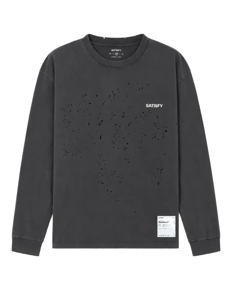 Satisfy MothTech Langarmshirt im Distressed-Look - Grau Grau