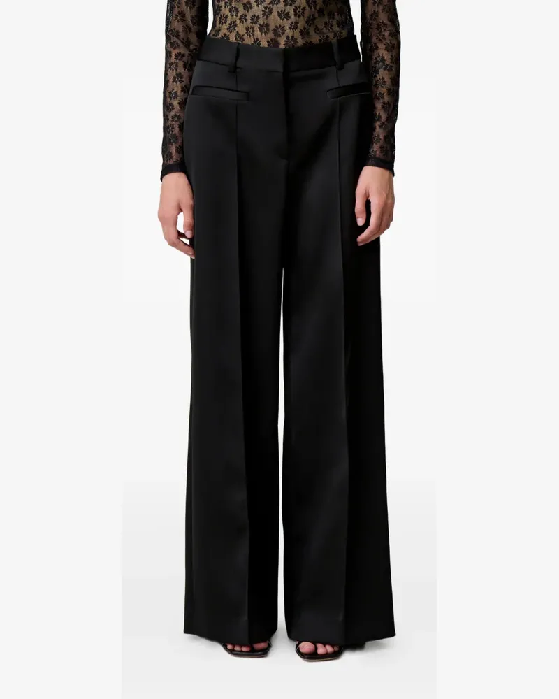 Claudie Pierlot Wide-Leg-Hose mit Bundfalten - Schwarz Schwarz