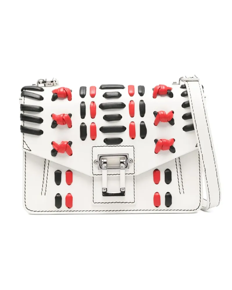 Proenza Schouler Bestickte Schultertasche - Weiß Weiß