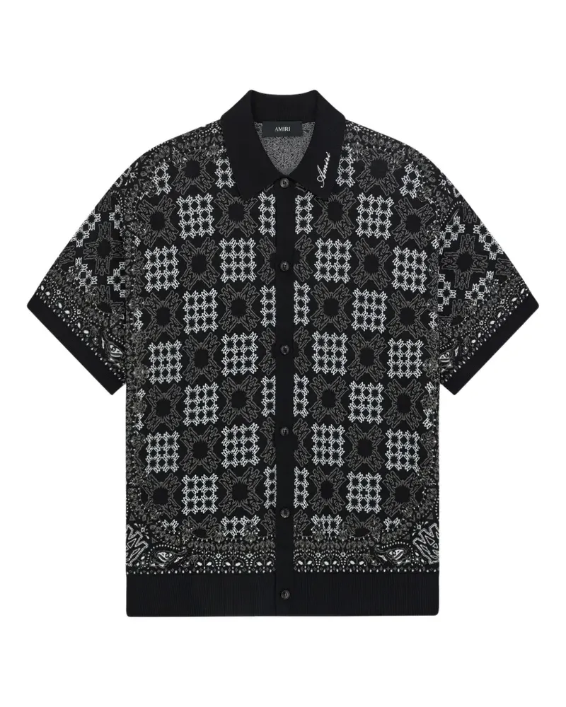 Amiri MA Quad checker crochet shirt - Schwarz Schwarz