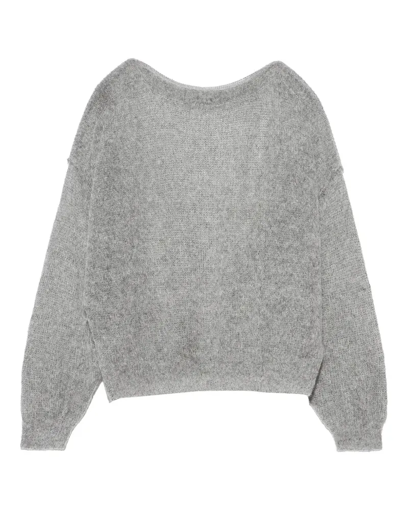 BIMBA Y LOLA Melierter Pullover mit U-Boot-Ausschnitt - Grau Grau