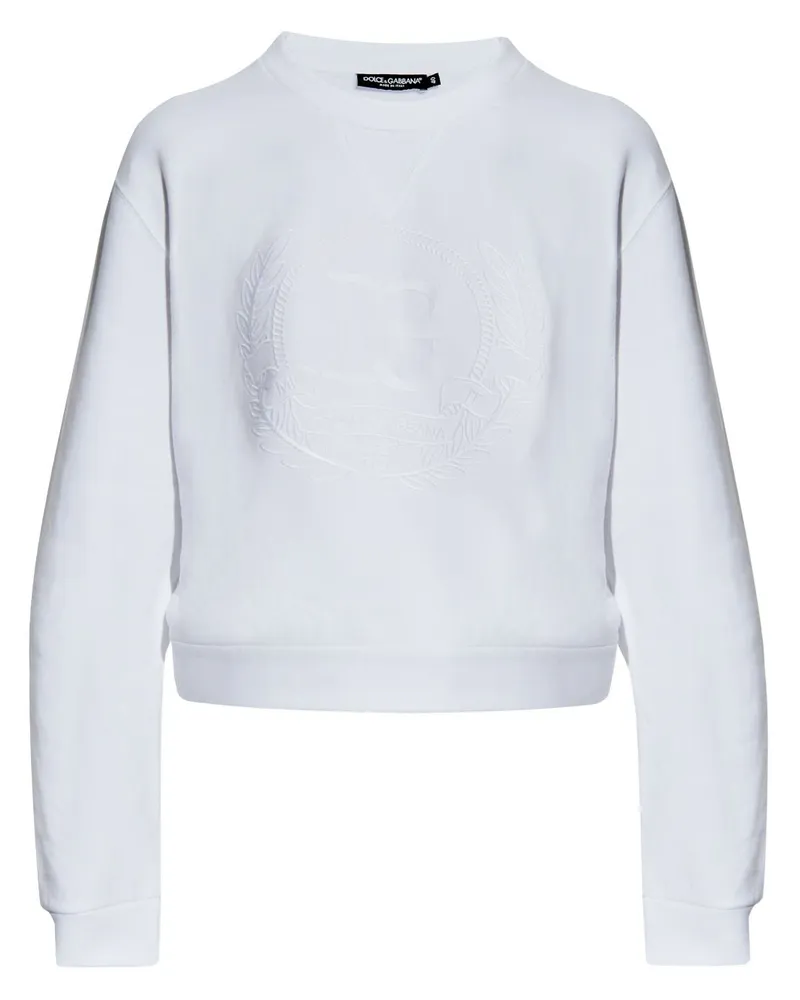 Dolce & Gabbana Sweatshirt mit Logo-Stickerei - Weiß Weiß