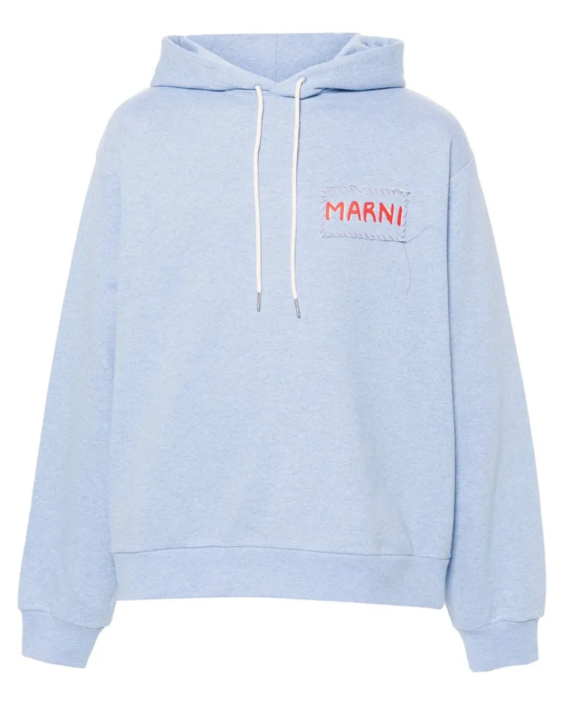 Marni Hoodie mit Logo-Patch Blau