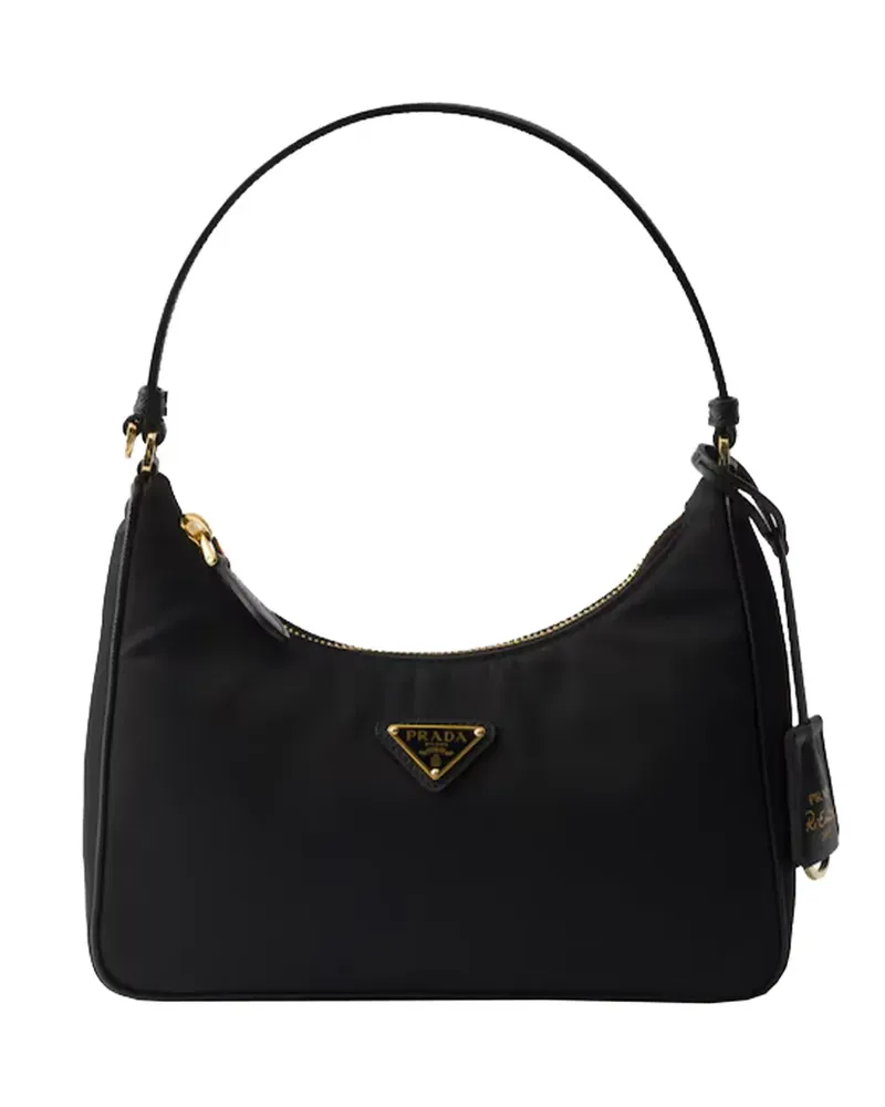 Prada mini 2005 Re-Edition triangle-logo shoulder bag - Schwarz Schwarz