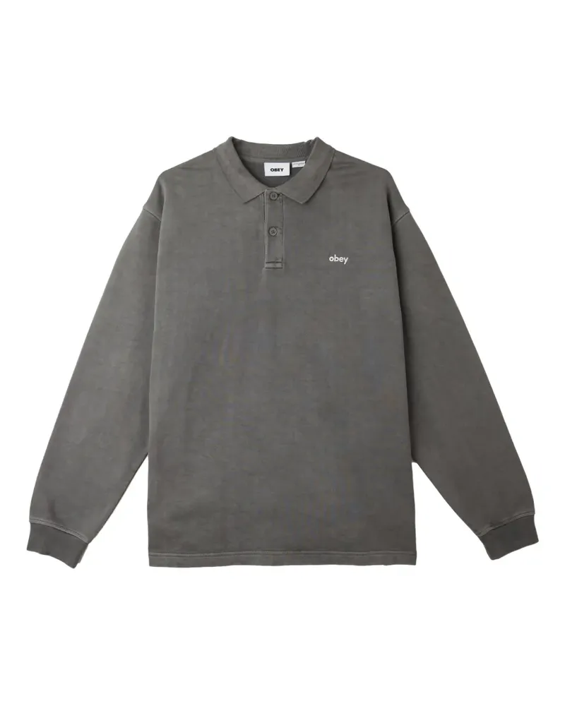 Obey long-sleeve polo shirt - Grau Grau