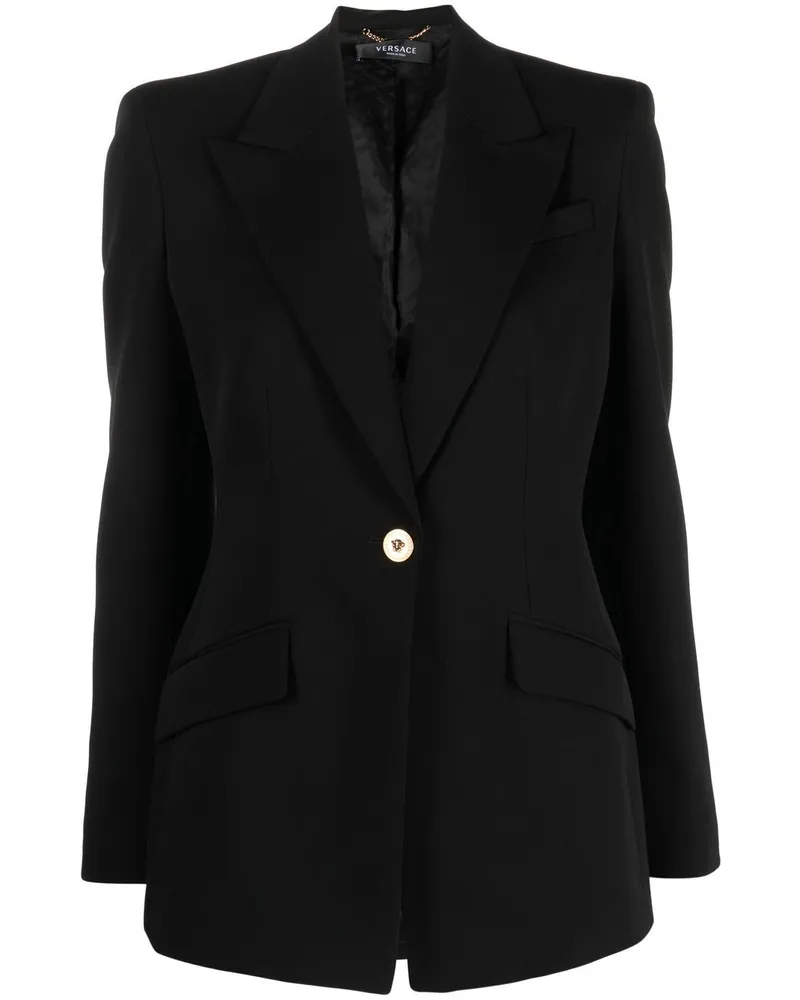 Versace Einreihiger Blazer - Schwarz Schwarz
