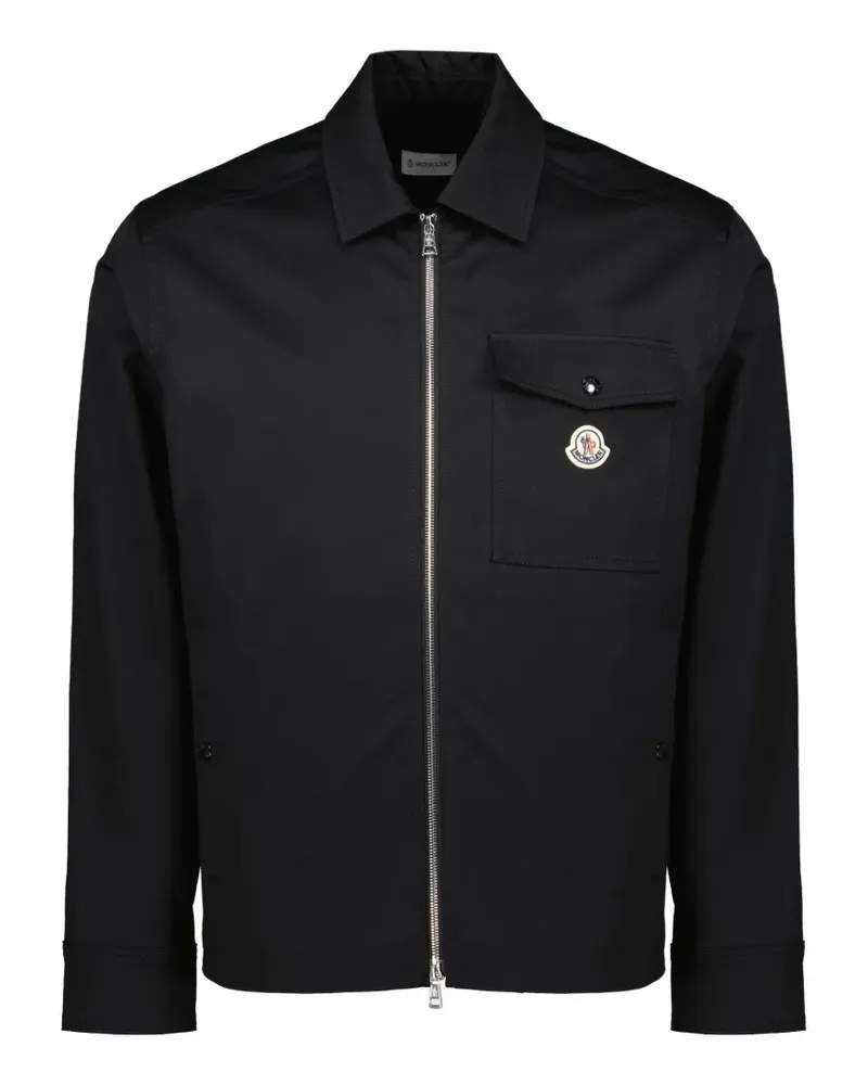 Moncler logo-appliqué zip shirt jacket - Schwarz Schwarz