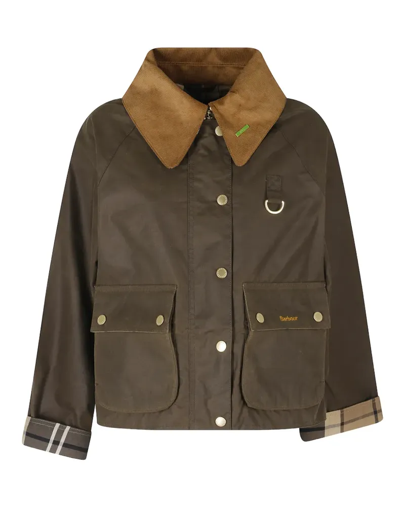 Barbour corduroy-collar check-cuff jacket - Grün Grün