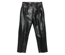 Lederhose mit geradem Bein - Schwarz