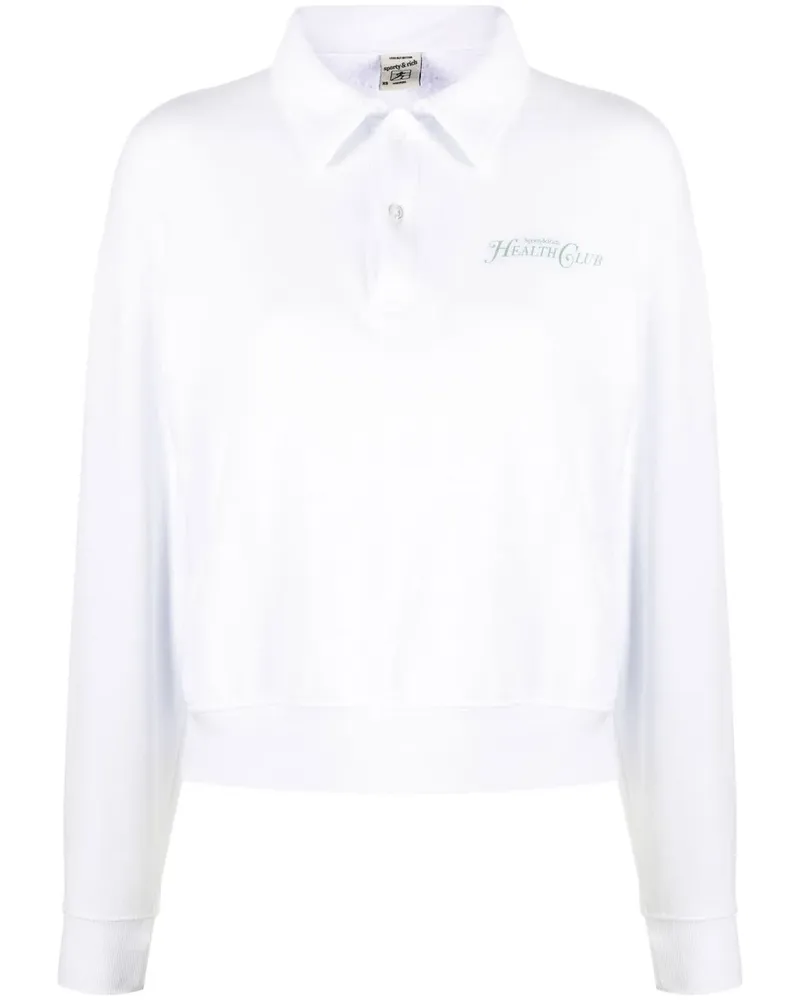 SPORTY & RICH Langärmeliges Poloshirt - Weiß Weiß