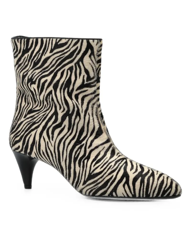 Isabel Marant Jiry zebra-print ankle boots - Nude Nude