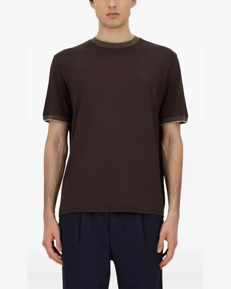 Herno Kurzärmeliges T-Shirt - Braun Braun