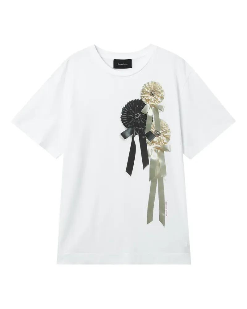 Simone Rocha Ribbon Rosette bow-embellished T-shirt - Weiß Weiß