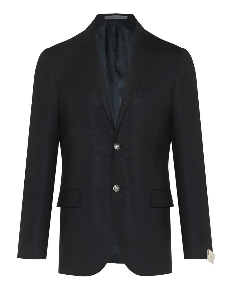 Corneliani Strukturierter Blazer mit zwei Knöpfen - Schwarz Schwarz
