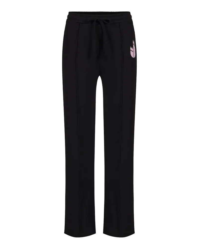 Iceberg logo-patch drawstring track pants - Schwarz Schwarz