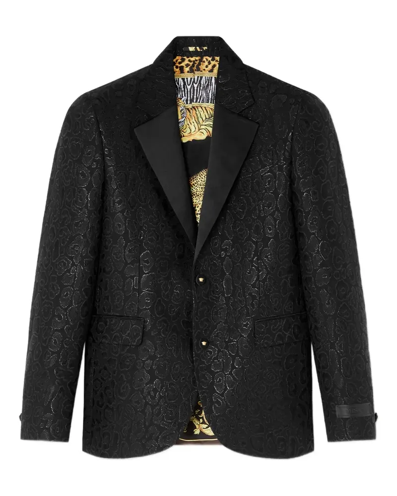 Versace Sakko mit Leoparden-Print - Schwarz Schwarz
