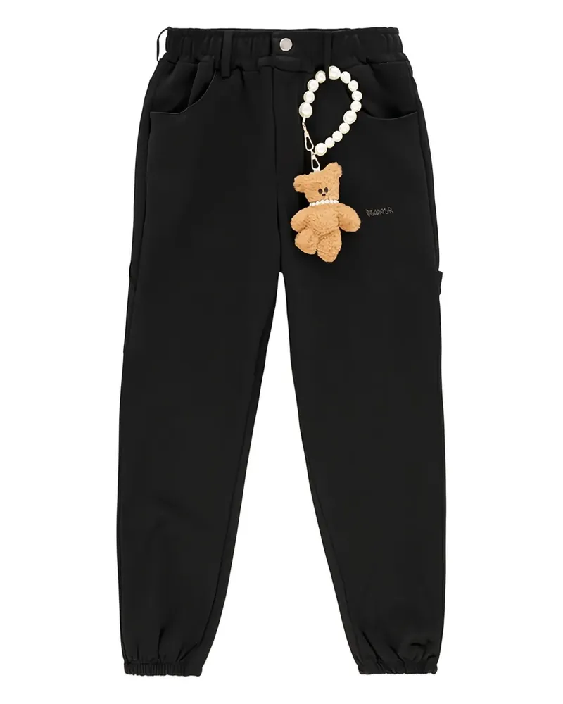 DISCLAIMER teddy-bear charm track pants - Schwarz Schwarz