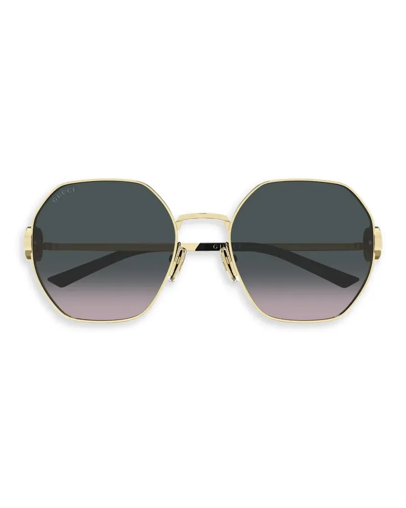 Gucci Sonnenbrille mit Logo - Gold Gold